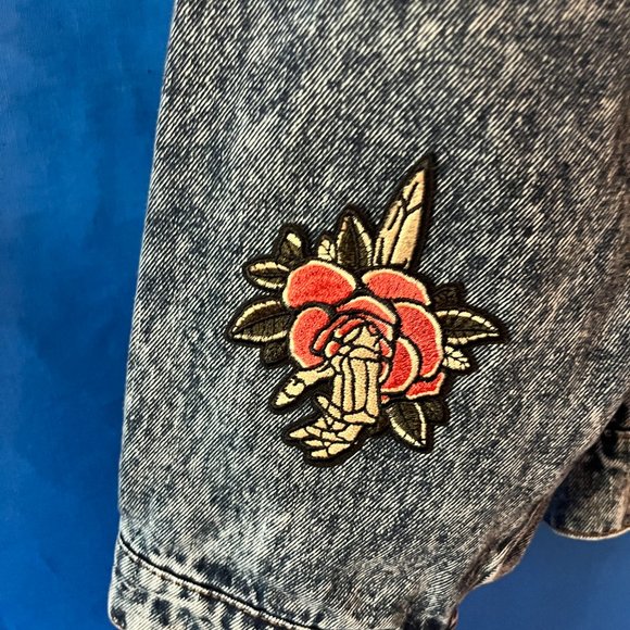 UPCYCLED HANDMADE BY ME ROLLING STONES JEAN JACKET PATCHES GRATEFUL DEAD DENIM - Picture 16 of 16